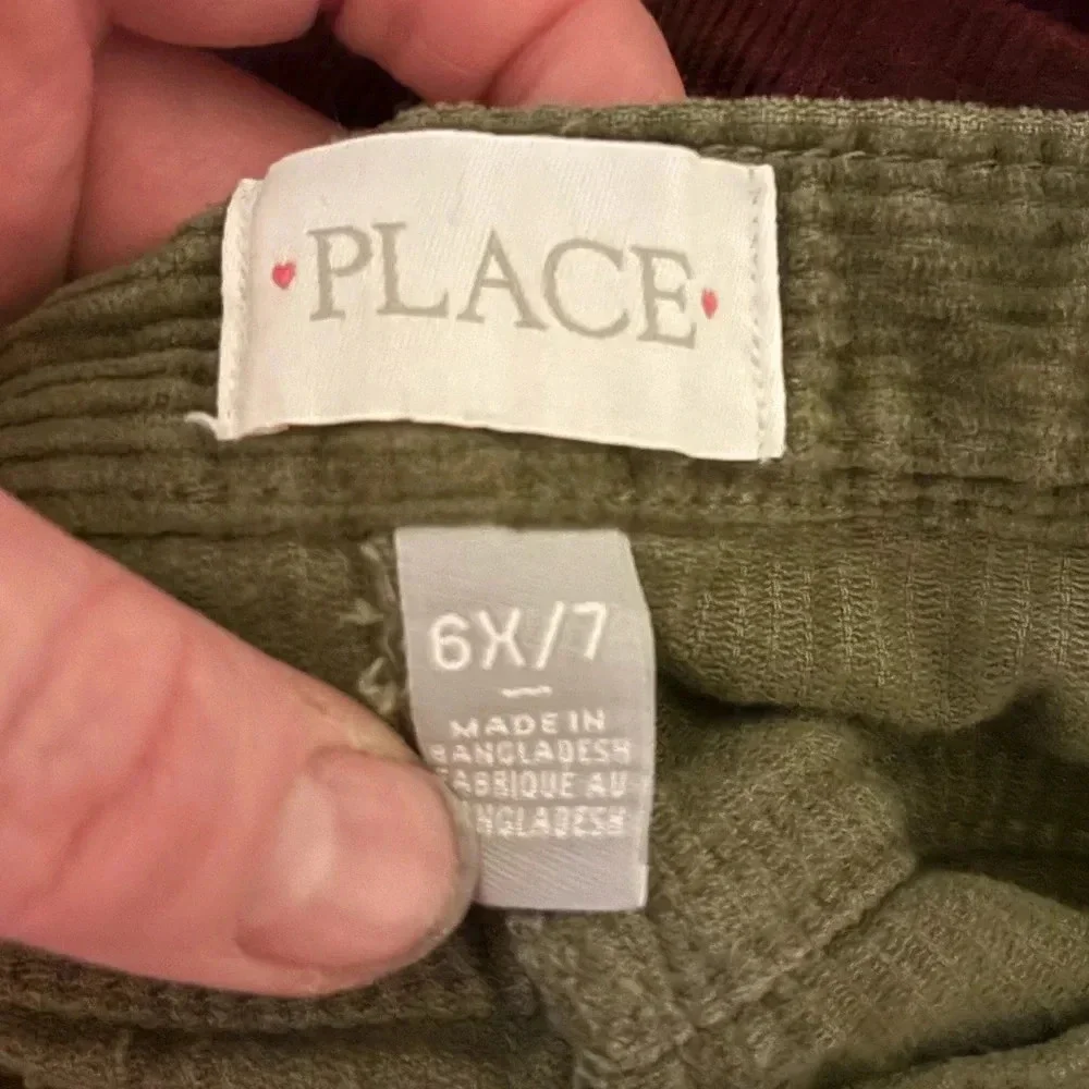 The Children's Place Girls Button Corduroy Skirt - Olive Vine in 6x/7​​​​​​​
